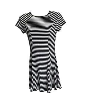 BDG Jackie Flare tee dress black and white striped XS